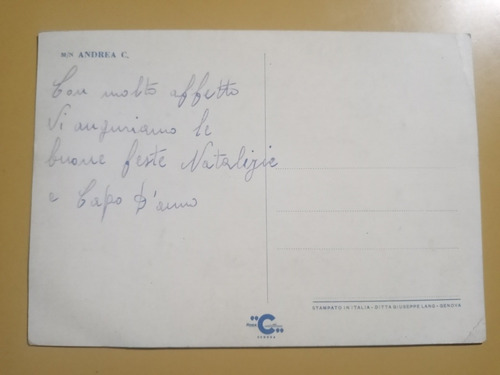 Antigua Postal Barco Andrea C. - Italia (Usado)