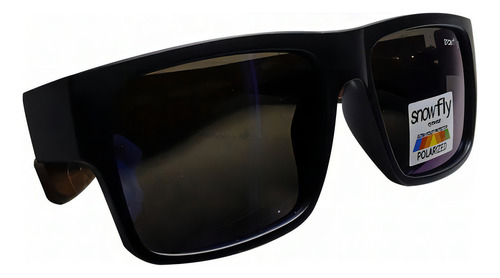 Óculos De Sol Snowfly Casual Unissex Preto/madeira Cy2209-c6
