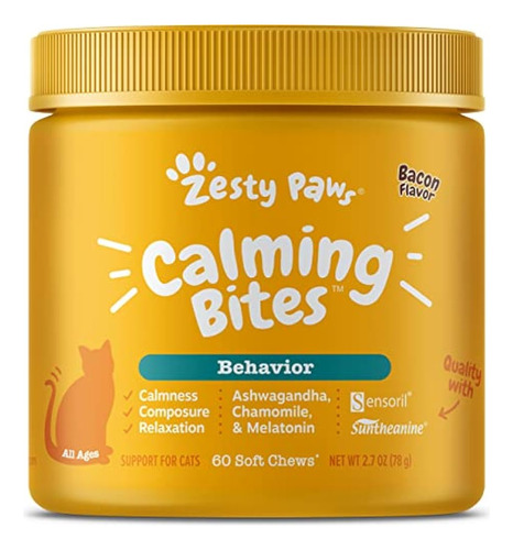 Zesty Paws Calming Bites Para Gatos - Calm & Composure Soft 