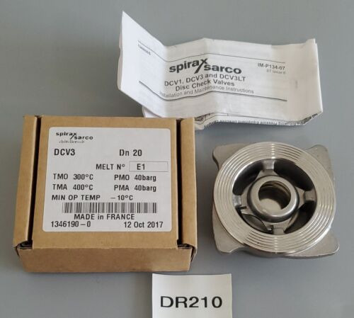 *new In Box* Spirax Sarco Dcv3 Dn20 Disc Check Valve Assem