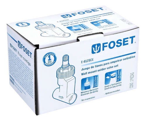 Juego Llaves Empotrar Soldables Ceramico Foset 49600 Acabado Pulido Color Dorado oscuro