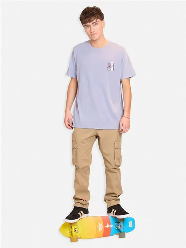 Polera Manga Corta Funghi E Condire Morado Hombre Rusty