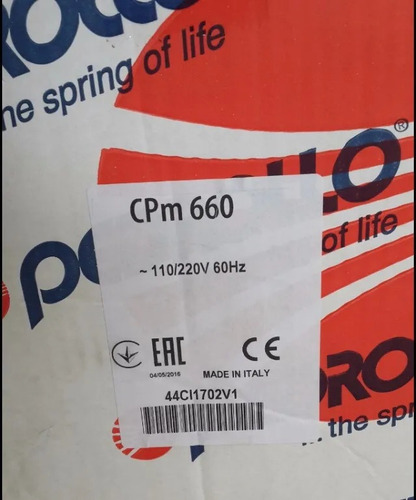 Bomba Centrifuga Pedrollo 2 Hp -110/220 V (italia) Ofertazo