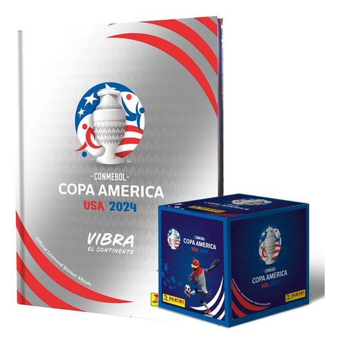 Álbum Tapa Dura Plateado Copa América + 5 Sobres