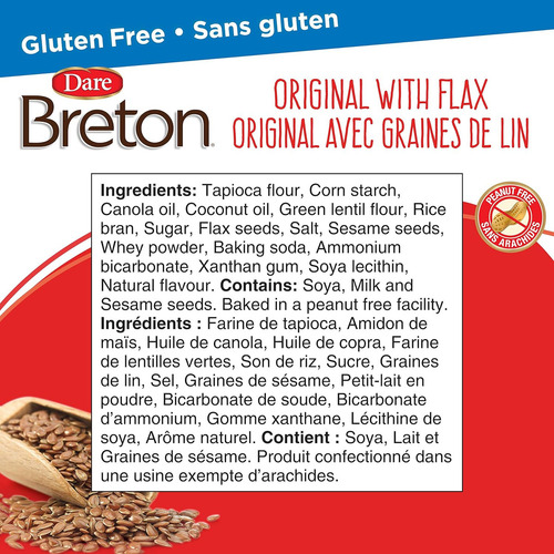 Dare Breton Galletas Originales Con Lino, 4.76 Oz