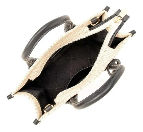 Bolsa Small Shopper Mirella Michael Kors 35s2g7zc5c Vainilla Acabado De Los Herrajes Dorado Color Negro