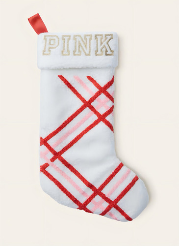 Bota Navideña Pink Victoria's Secret Color Blanco