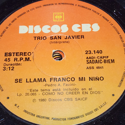 Simple Trio San Javier Discos Cbs C8