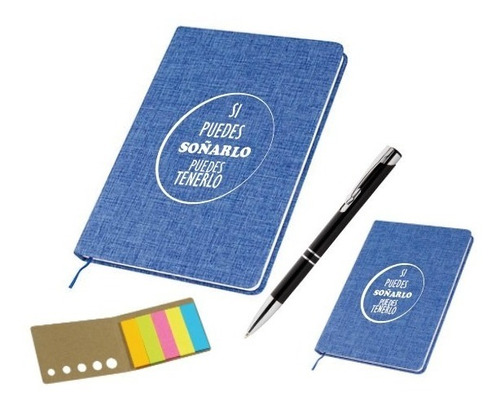 Pack Cuaderno, Libreta, Bolígrafo Y Post It Personalizado