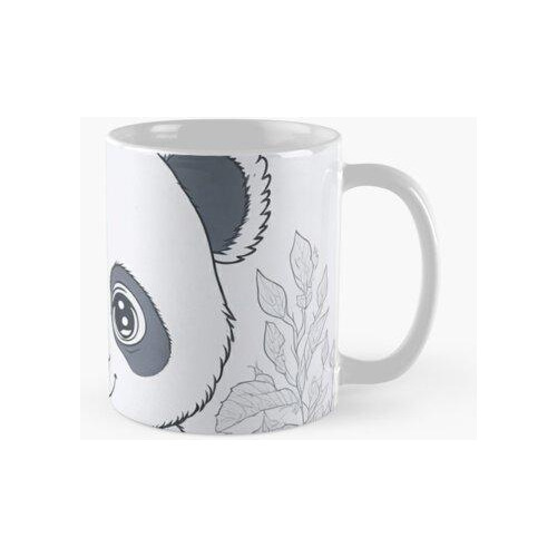 Taza Colorful Panda - Cute Ink Drawing With Clean Lines Cali