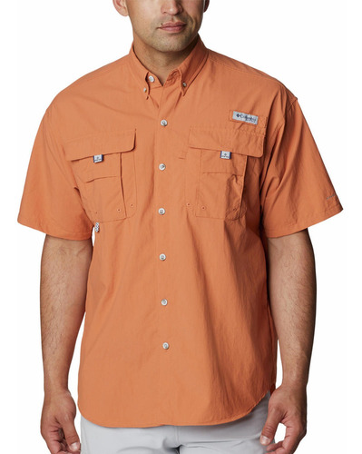Camisa M/c Hombre Bahama Ii S/s Shirt Naranja Columbia