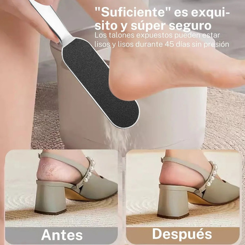 Lima De Pie De Manicura Profesional, Reutilizable, Acero Ino Plateado