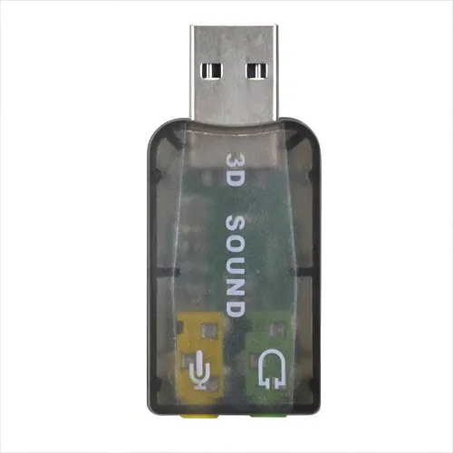 Placa De Som Usb 5.1 Canais Notebook Pc 3d Adaptador Preto