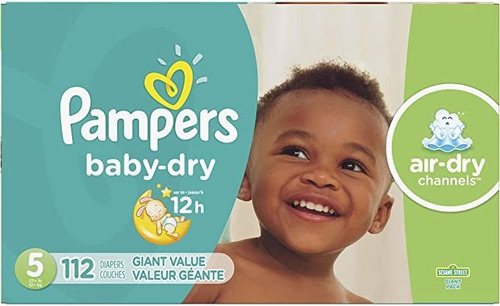 Pañales Tamaño 5, 112 Cuentan - Pampers Baby Dry Desechables