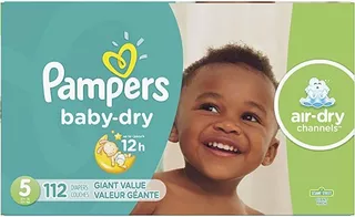 Pañales Tamaño 5, 112 Cuentan - Pampers Baby Dry Desechables