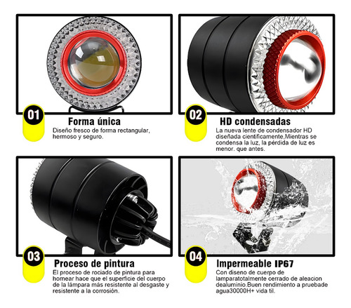 Par De Luces Auxiliares De Moto 5 Modos Con Estrobo Rgb