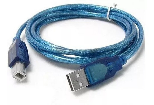 Cable Usb De 3 Metros Blindado Color Azul Para Impresora.
