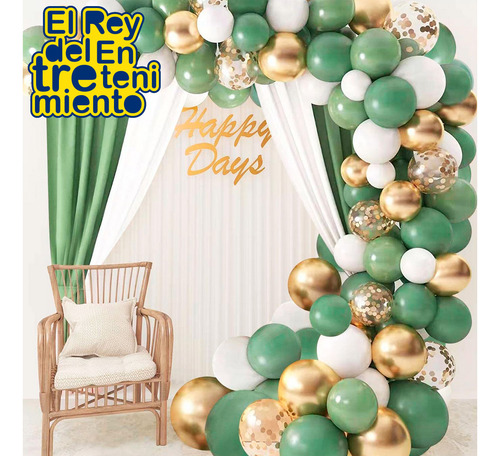 Set Globos N18 Fiesta Cumpleaños Dorado Confeti X119 El Rey