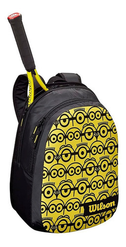 Mochila Wilson Minions JR2, pacote com 2 bolsas de tênis preta, mochila