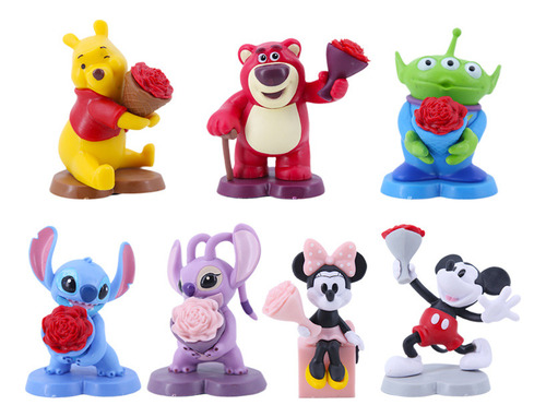 Juego De 7 Modelos De Juguetes Stitch Mickey Minnie With Ete