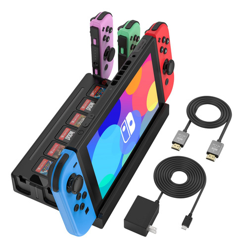 Docking Station Para Switch Oled - Carga Joycon Y 4k Hdmi