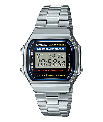 Reloj Casio Hombre A-168wa-1w Vintage Iluminator Luz Unixes