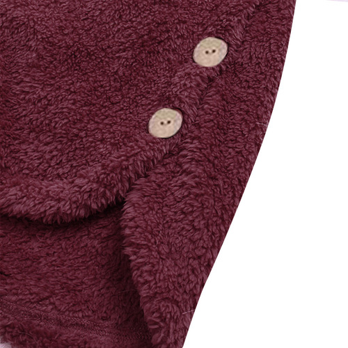 Suéter Holgado Con Capucha Y Botones Y Botones Para Mujer