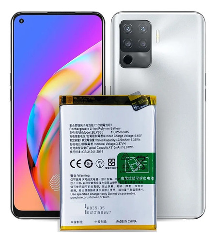 Batería Compatible Con Oppo Reno 5 Lite  Blp835  De 4310mah