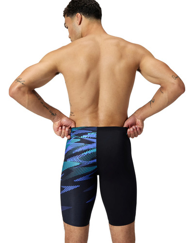 Traje De Baño Jammer Hyperboom 8-0973515-334 V-cut Speedo Azul Geométrico 26