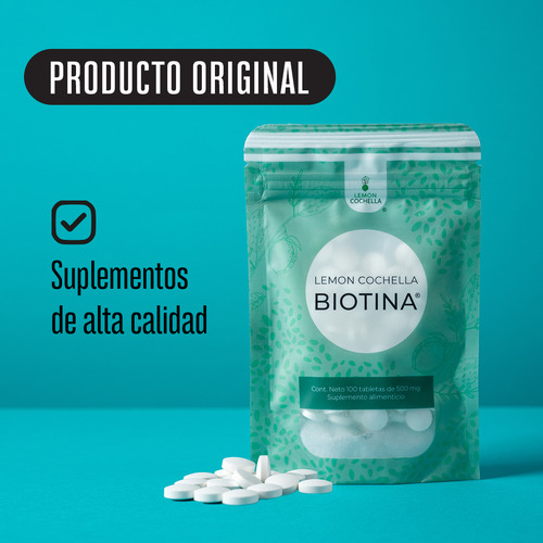 Suplemento En Tabletas Kukamonga Suplemento Biotina Lemon Cochellla En Bolsa De 1ml 100 Un Pack X 5 U