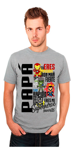 Polera Dia Del Padre Eres Inteligente Como Iron Man Héroe 76