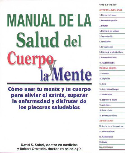 Manual De La Salud Del Cuerpo Y De La Mente - Sobel, David S