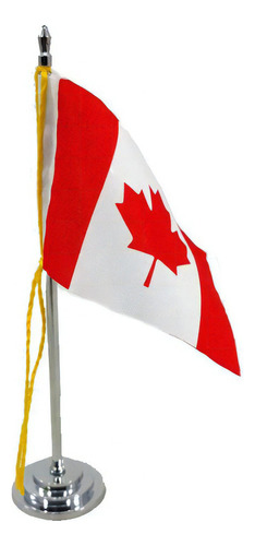 Mini Bandeira De Mesa Canadá 15 Cm Poliéster