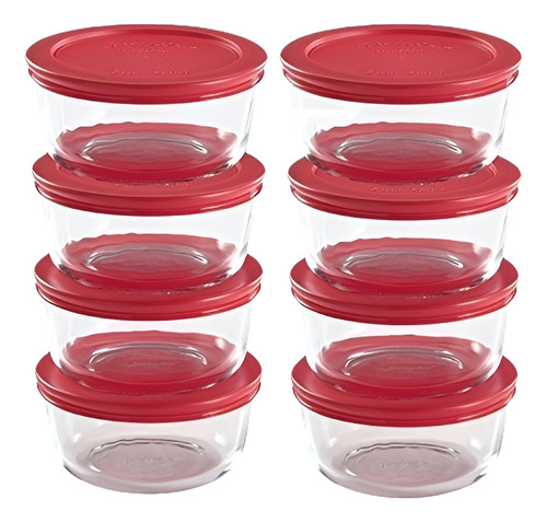 Pyrex - Juego De Almacenamiento De Alimentos, 16 Piezas, Con