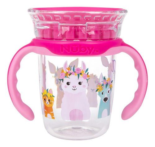 Nuby Vaso De Borde 360 De 2 Etapas Con Asas Extraíbles Y Cub