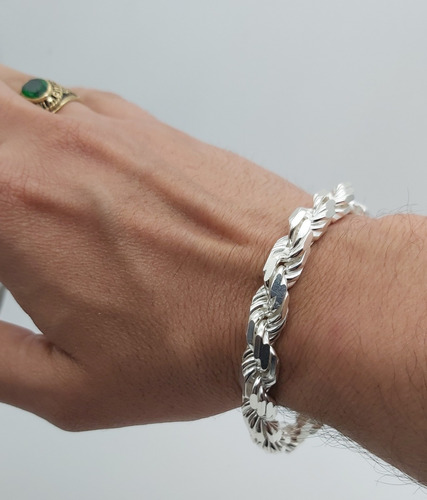Pulsera Hombre Gruesa Turbillon Plata Ley 925 59,1 Gr.