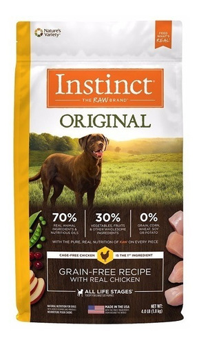 Alimento Croquetas Perro Instinct Pollo Libre Granos 10.2 Kg