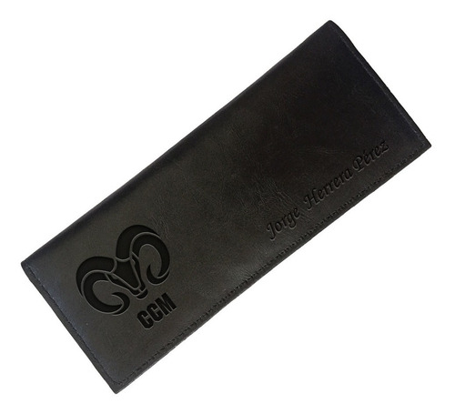 Portachequera Personalizada Con Nombre Imagen Porta Chequera Color Negro