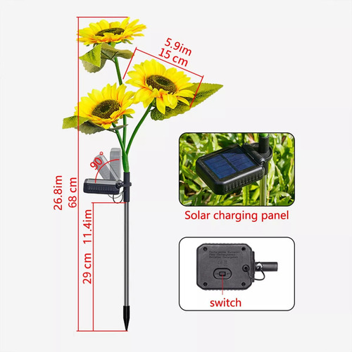 Luz Cálida Girasol Solar Led String Lights Al Aire Libre