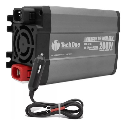Inversor 200w 12v Para 110v Conversor Tomada Usb Tech One Vo