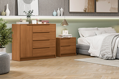 Cômoda Kappesberg 4 Gavetas 1 Porta R260 Cor Canela