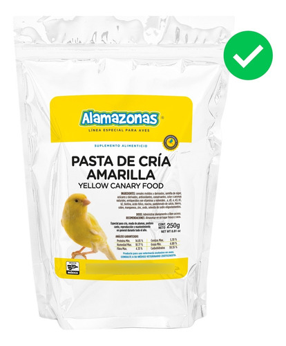 Pasta De Cría Amarilla Pro 250g Aves Alamazonas