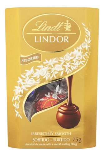 Chocolate Sortido Cremoso Lindor Lindt  caixa 75 g