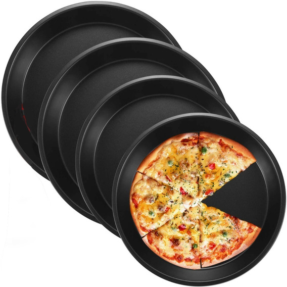 Bistec para Colocar Pizza Pastel etc-Black Pan LIMESI Plato de Cerámica para Pizza Placa de Cena Redondo Bandeja de Hornear Placa con Asa 