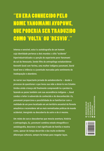 Eu, Yanomami, De David Good. Editora Bestseller, Capa Mole Em Português