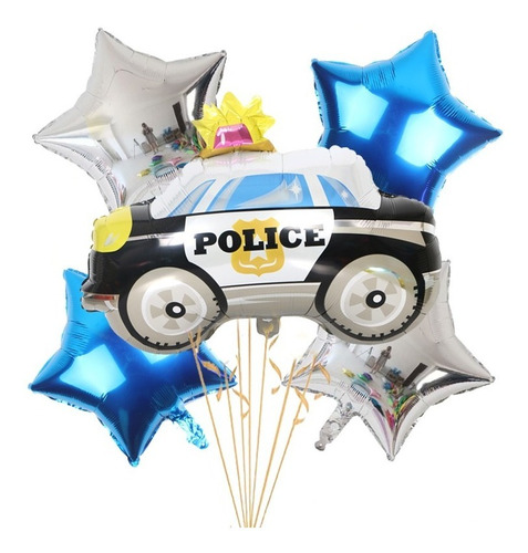 Globos De Carro De Policía Para Fiesta De Cumpleaños  