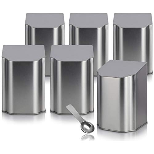 Latas De Té De Metal Tapa Abatible Juvitus, Paquete De...