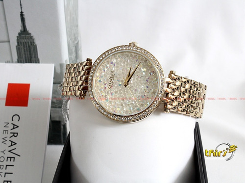 Bulova Caravelle Feminino 44l184 New York Cristais 38mm