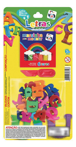 Imagem 1 de 3 de Brinquedo Massinha E Letras Cores Diversas Pica Pau