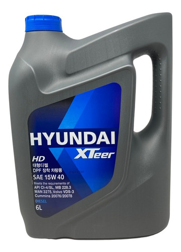 Lubricante Hyundai Xteer 15w40 Dpf 6lt